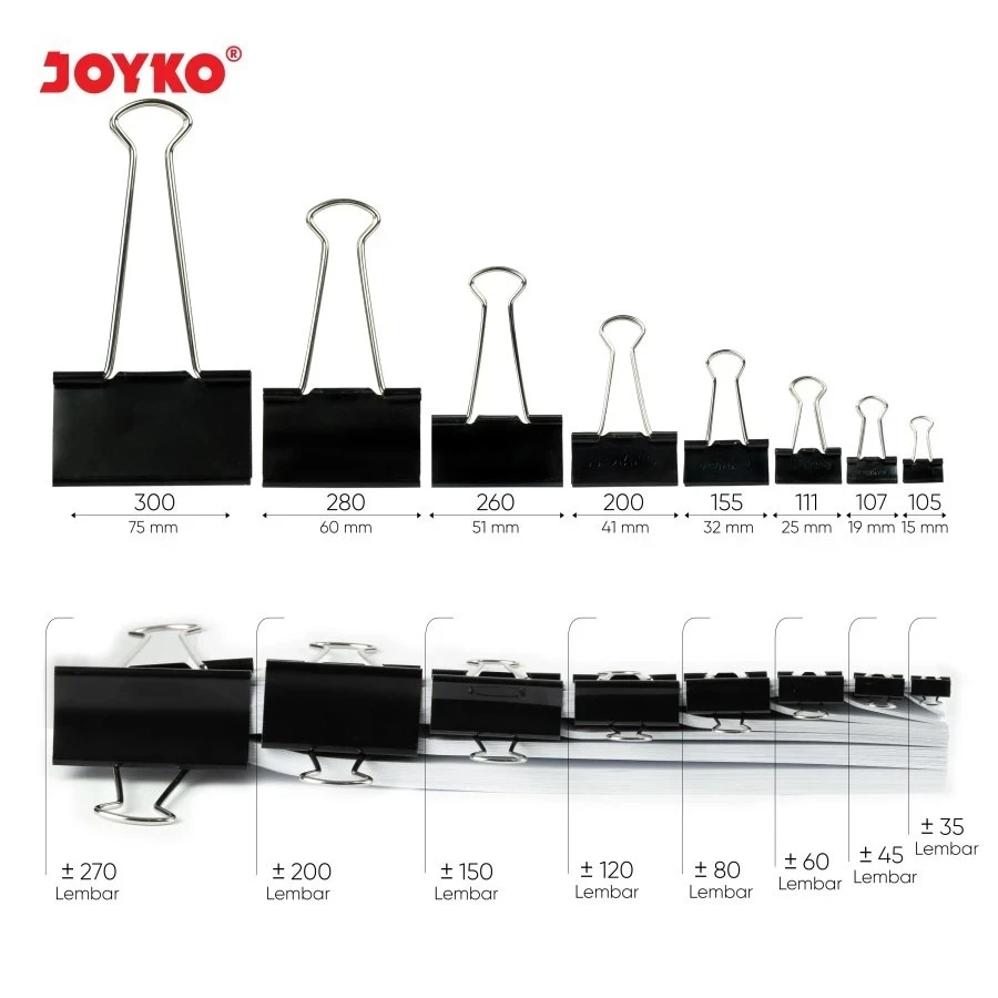 Binder Clip Joyko / Binder Klip Penjepit Kertas